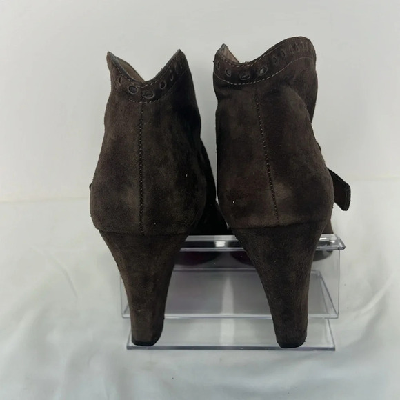 Geox Respira Suade Brown Buckle Heel Ankle Boots EU 39 US9 - Picture 8 of 13